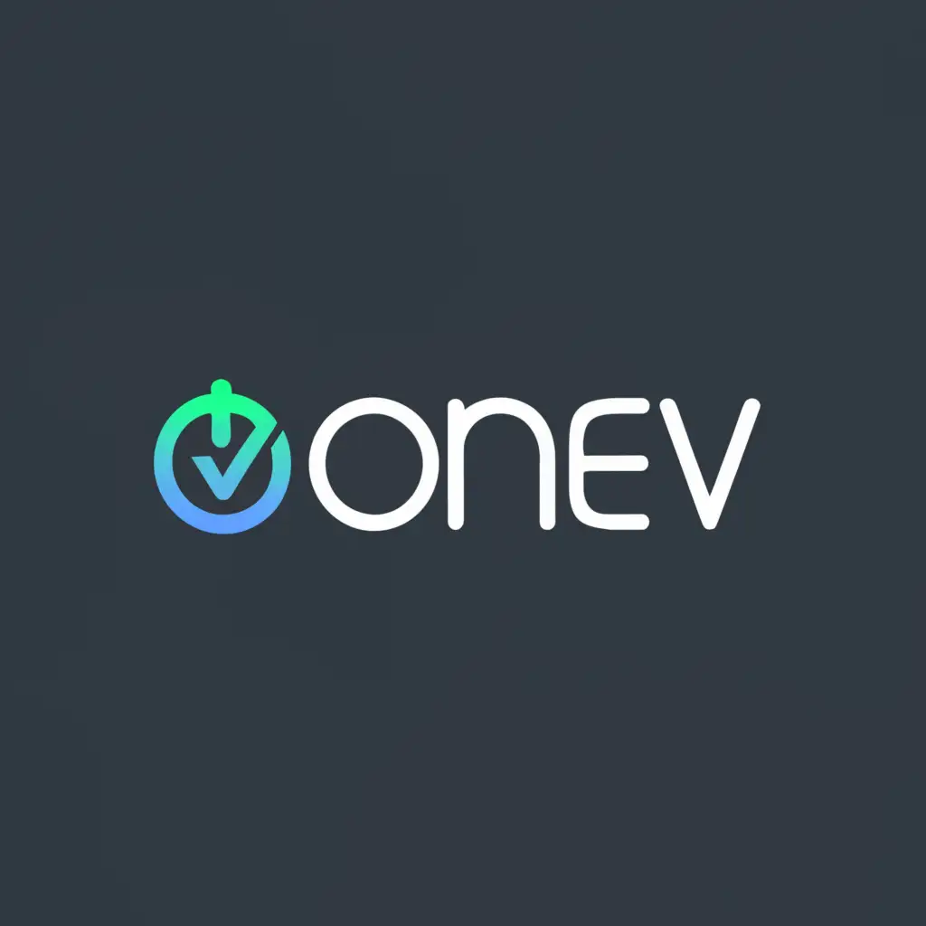 a logo design,with the text "Onev", main symbol:power button,Minimalistic,be used in Technology industry,clear background