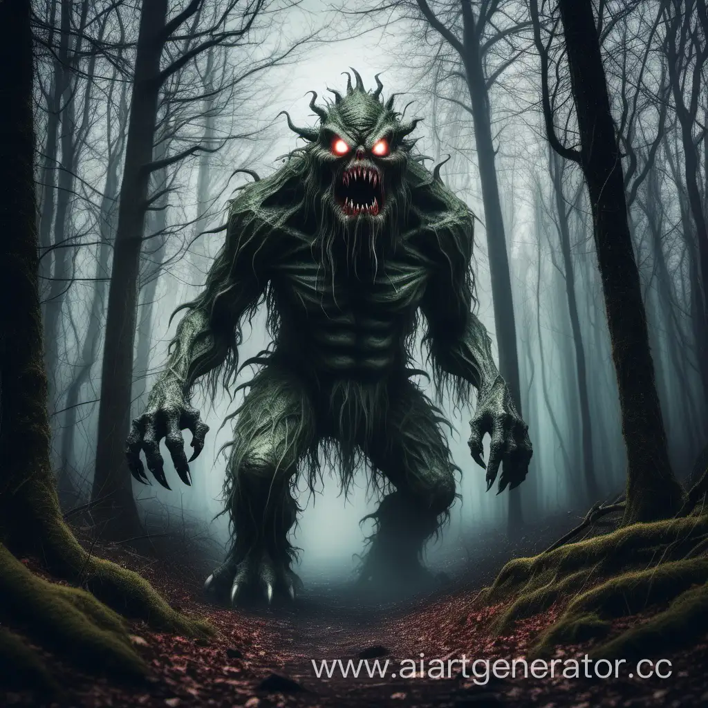 Eerie-Forest-Encounter-Terrifying-Monster-Lurking-in-the-Shadows