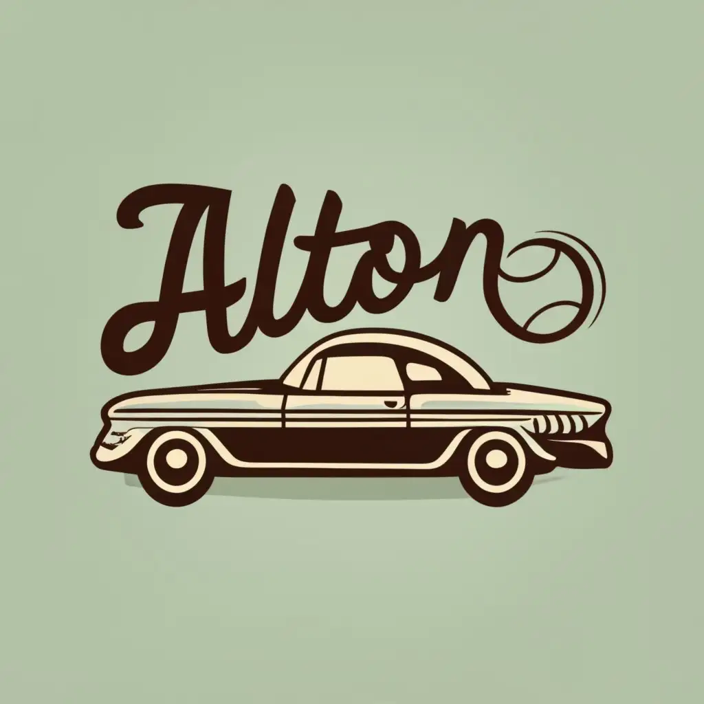 logo, car, with the text "alton", typography