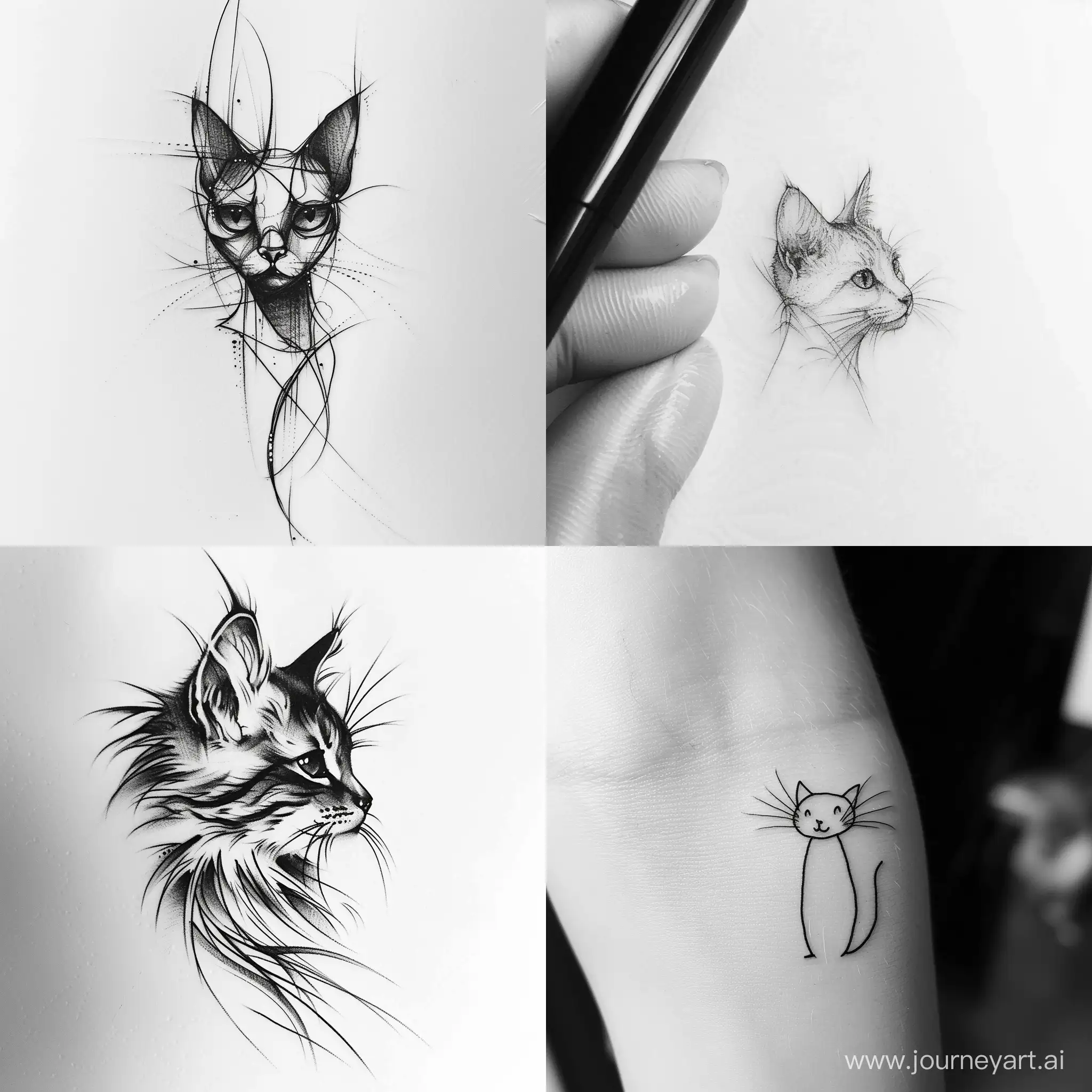 Minimalistic-Tattoo-Sketch-of-a-Cat