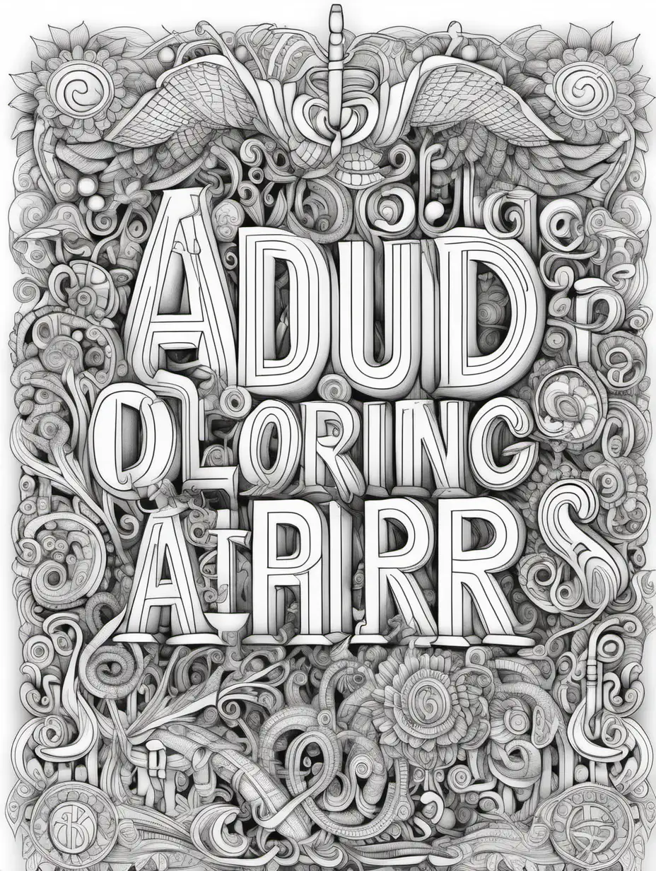 You are a doctor, and  you prescribe to your patient the need to reduce stress and anxiety ;  it is determined that adult coloring books are a good therapy. Please create the most soothing alphabet NOW CREATE A BOOK COVER 8.5x11 hi res hi detail