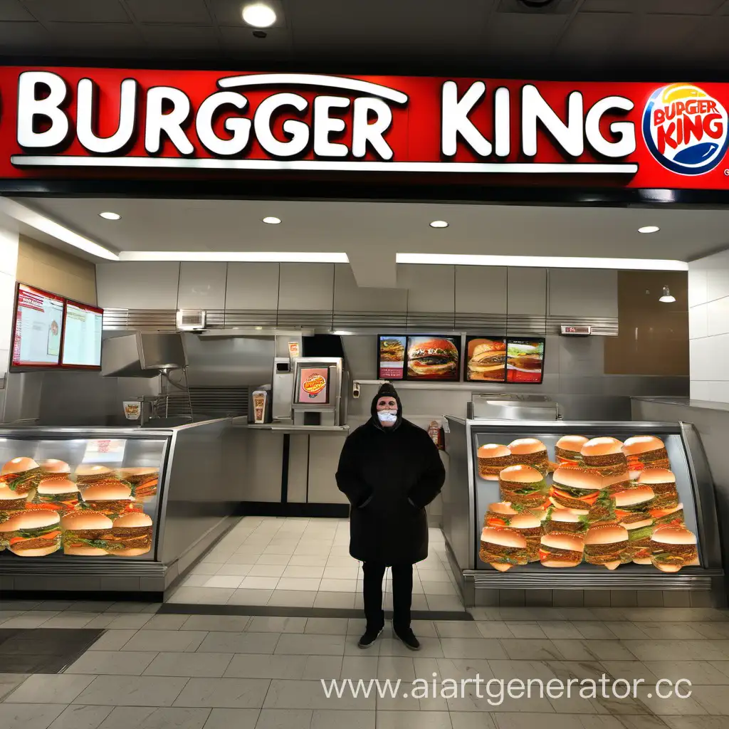 счастливый человек пошёл в burger King. 