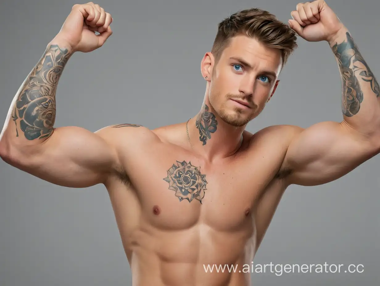 Tattooed-Man-with-Strong-Build-and-Blue-Eyes-in-Natural-Light