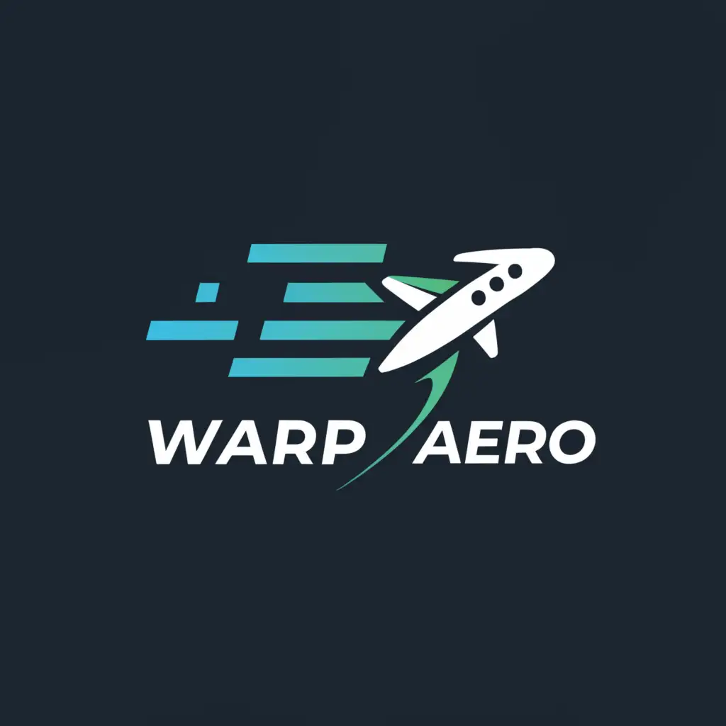 a logo design,with the text "warp aero", main symbol:warp speed air travel service,Moderate,be used in Travel industry,clear background