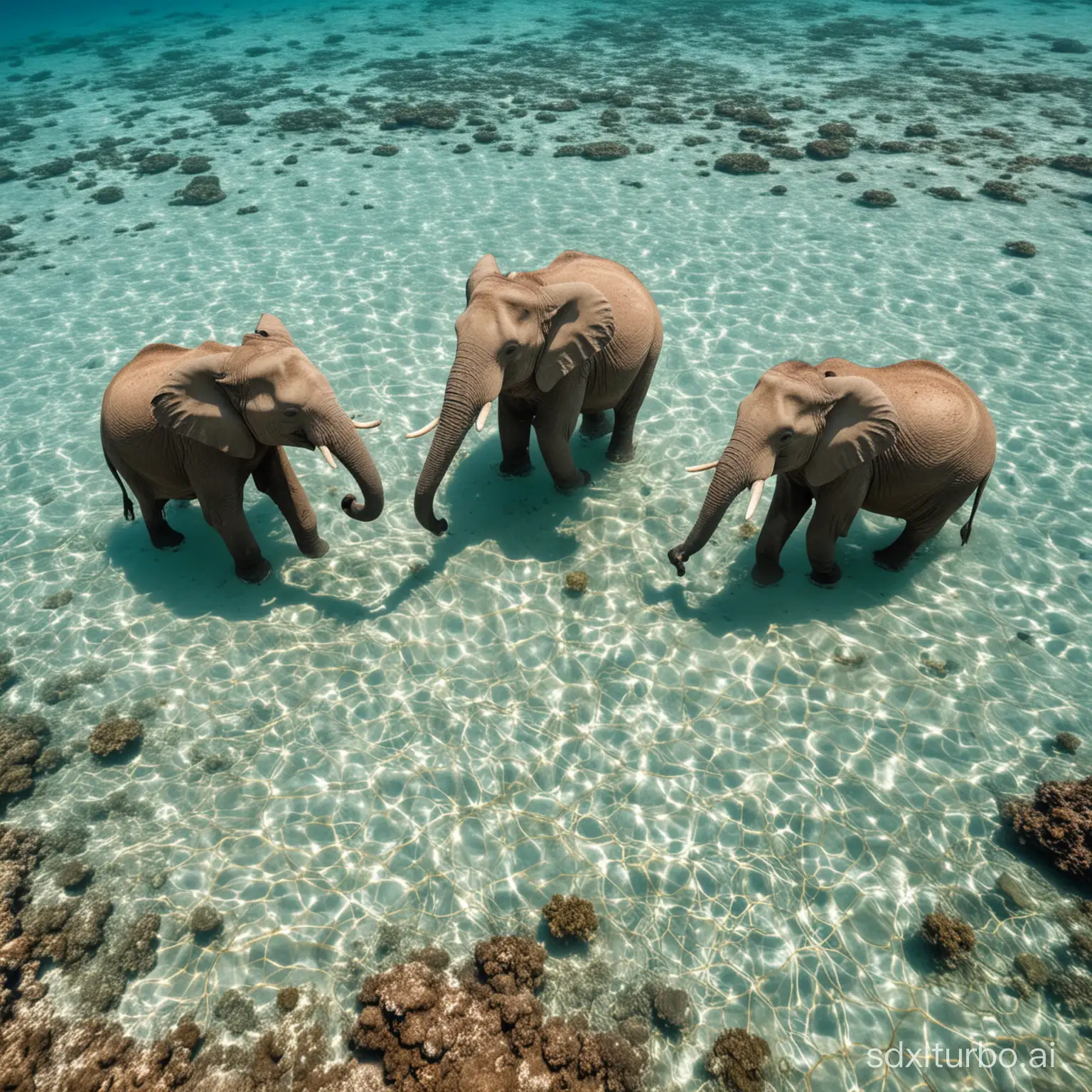 Elephants-Roaming-the-Colorful-Seabed