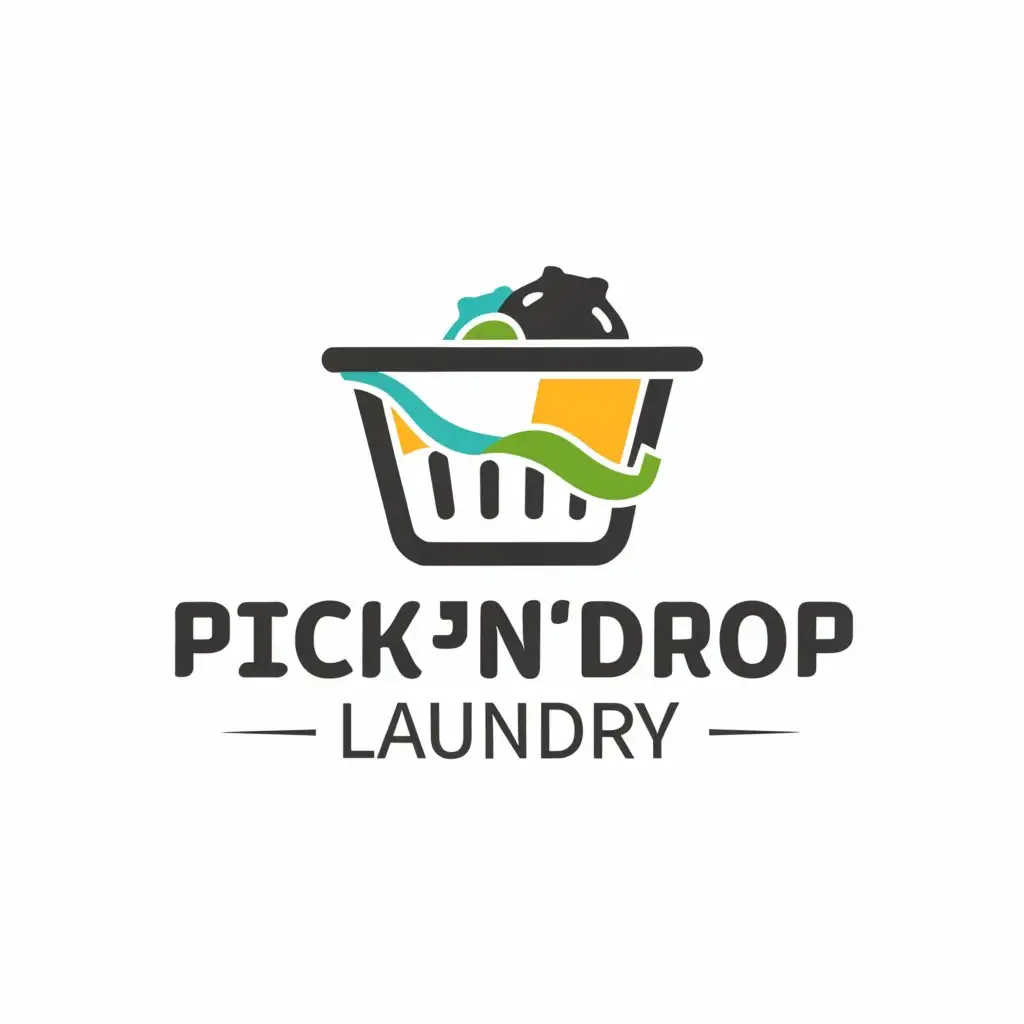 a logo design,with the text "Pick "N" Drop Laundry", main symbol:Laundry,Moderate,be used in Home Family industry,clear background