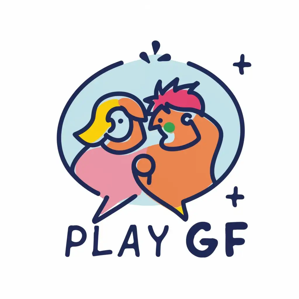 LOGO-Design-For-PlayGF-Modern-Chat-Room-Girls-Boys-Emblem-on-Clear-Background