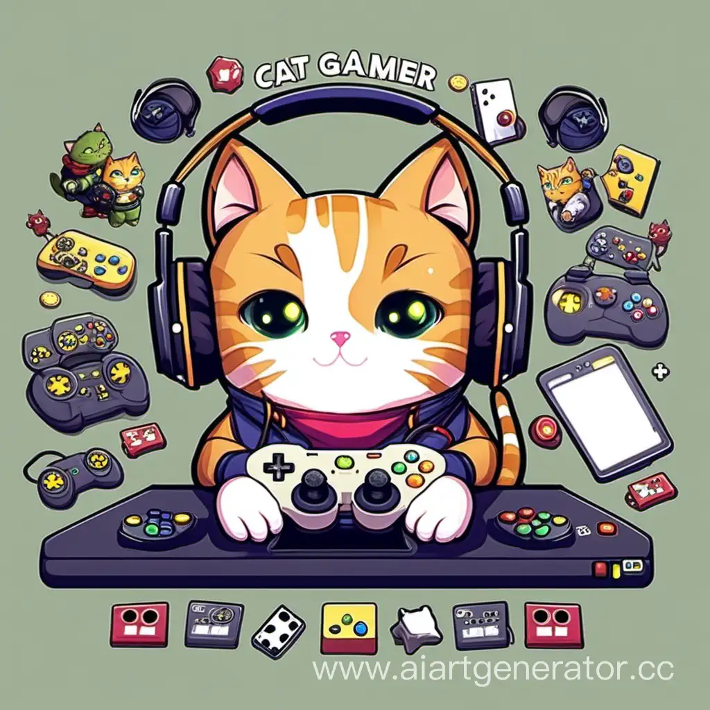 Cute-Cat-Playing-Video-Games-with-Enthusiasm