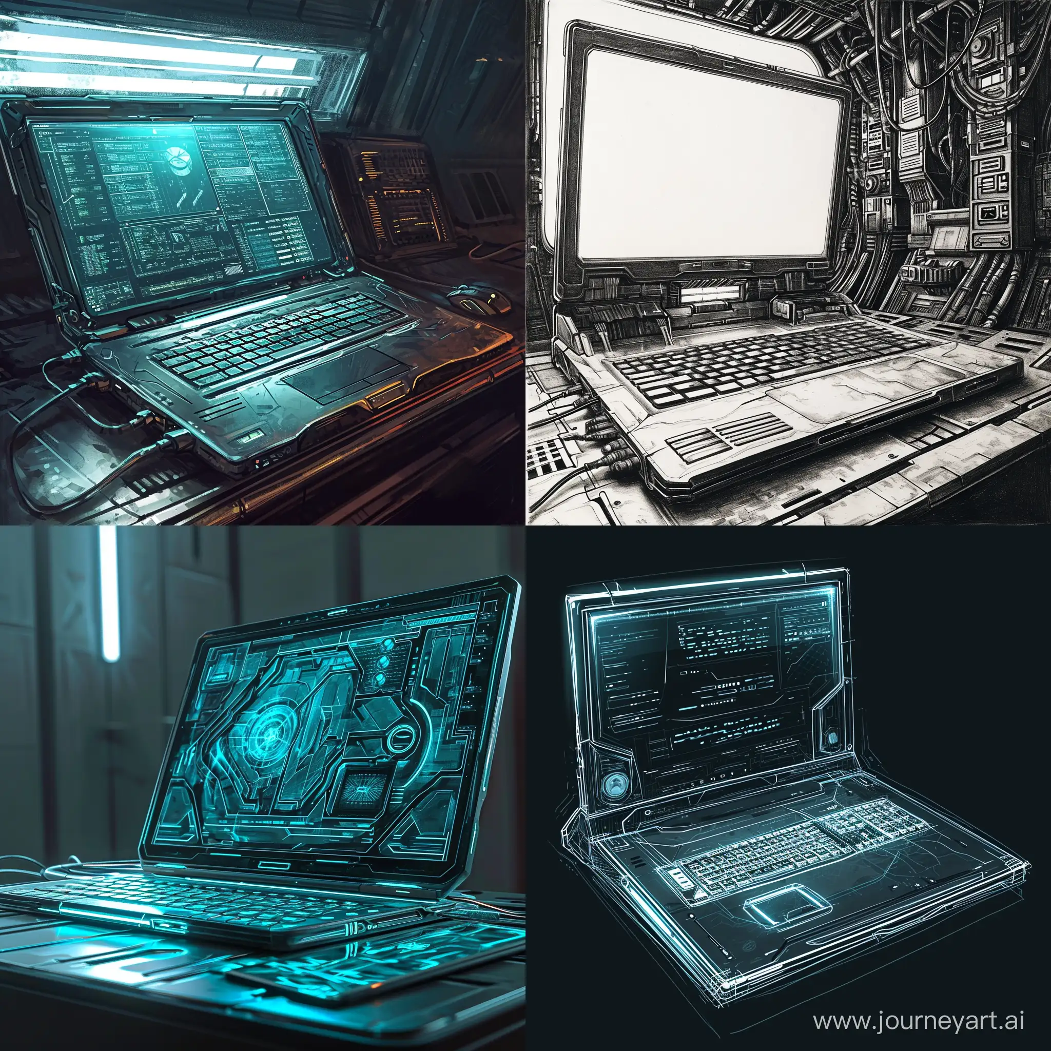 Futuristic-Laptop-Photorealistic-Drawing