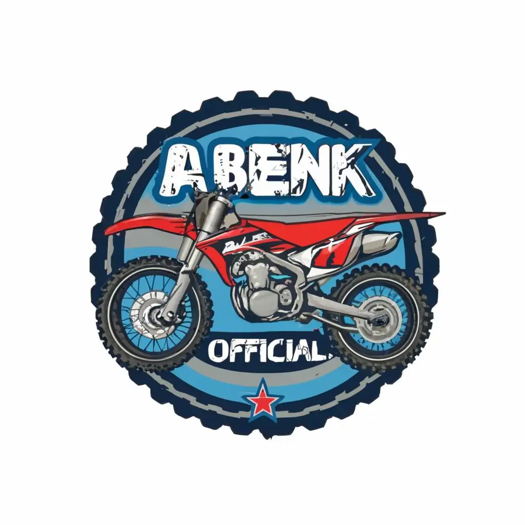 logo, motocross, with the text "abenk official", typography, be used in Automotive industry