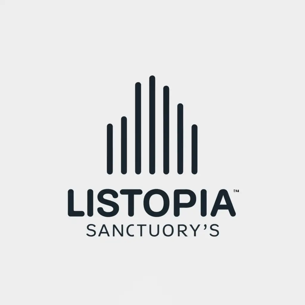 a logo design,with the text "Listopia Sanctuary's ", main symbol:Bar chart,Minimalistic,be used in Technology industry,clear background