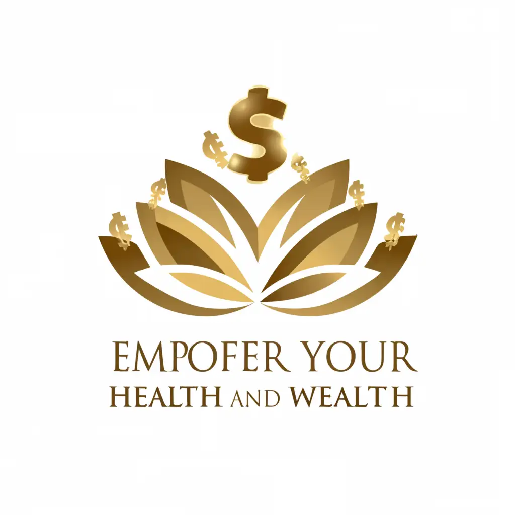 a logo design,with the text "Empower Your Health and Wealth", main symbol:$ and lotus flower,Moderate,clear background