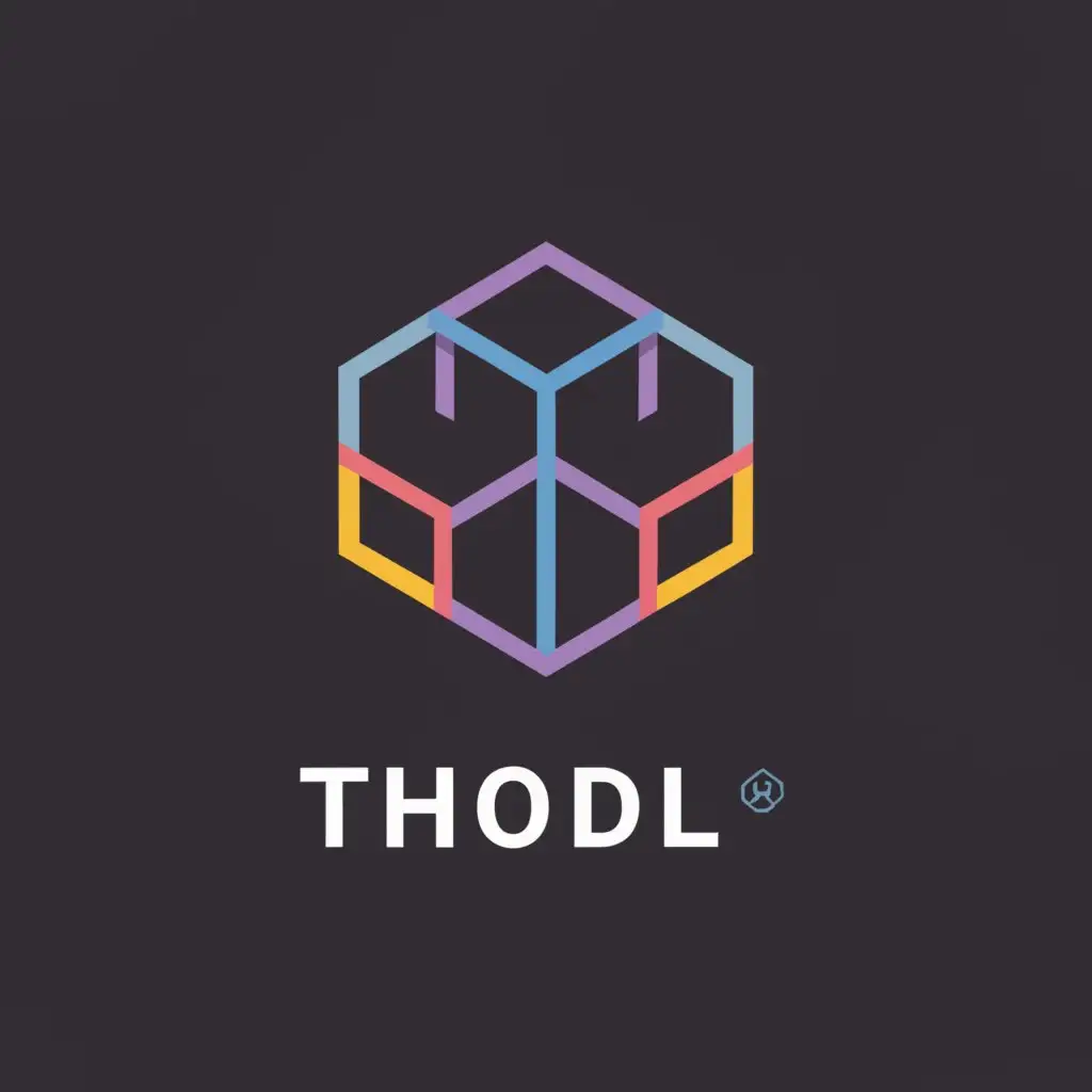 a logo design,with the text "THODL", main symbol:A dynamic, abstract logo design that visually represents the concept of blockchain technology and decentralized finance. Incorporate geometric shapes and patterns that evoke a sense of interconnectedness, security, and growth.
The logo should feature a central, stylized 'T' symbol that seamlessly integrates with the surrounding abstract elements. These elements could include hexagonal structures, chain-like formations, or other modular, repeating shapes.
Use a color palette that conveys a sense of innovation, technology, and stability. Consider a combination of cool tones like blues and grays, accented by metallic or neon highlights.
The overall logo design should feel futuristic, yet grounded in the core principles of blockchain technology. It should communicate the idea of THODL - DigitalYieldFarm as a forward-thinking, secure platform for cryptocurrency staking and yield farming.
The logo should be visually striking, memorable, and adaptable across various digital and print applications. It should effectively capture the essence of the THODL brand and its commitment to empowering users in the decentralized finance space.,Minimalistic,be used in Technology industry,clear background