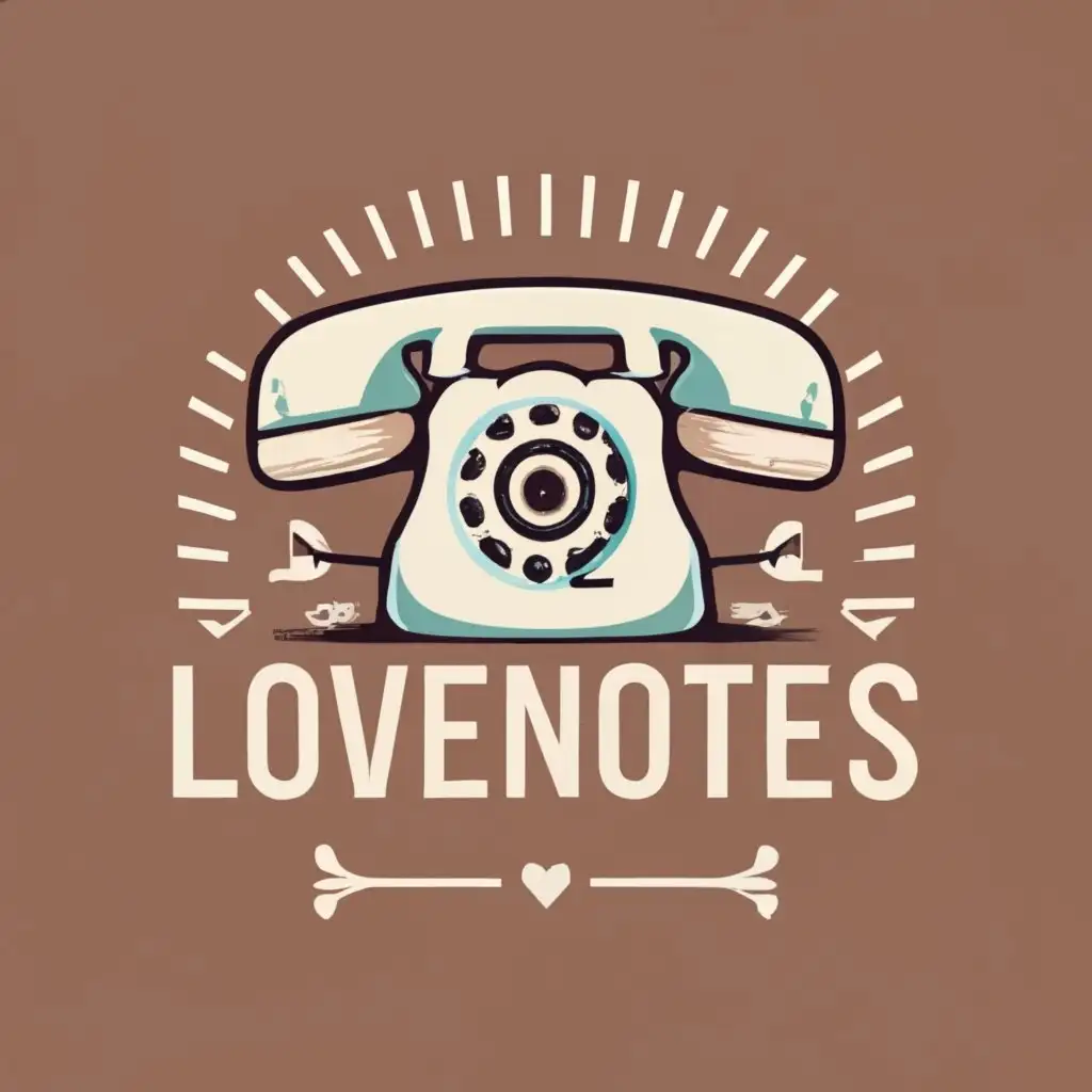 logo, oldschool phone, with the text "LoveNotes", typography, be used in Wedding Events industry