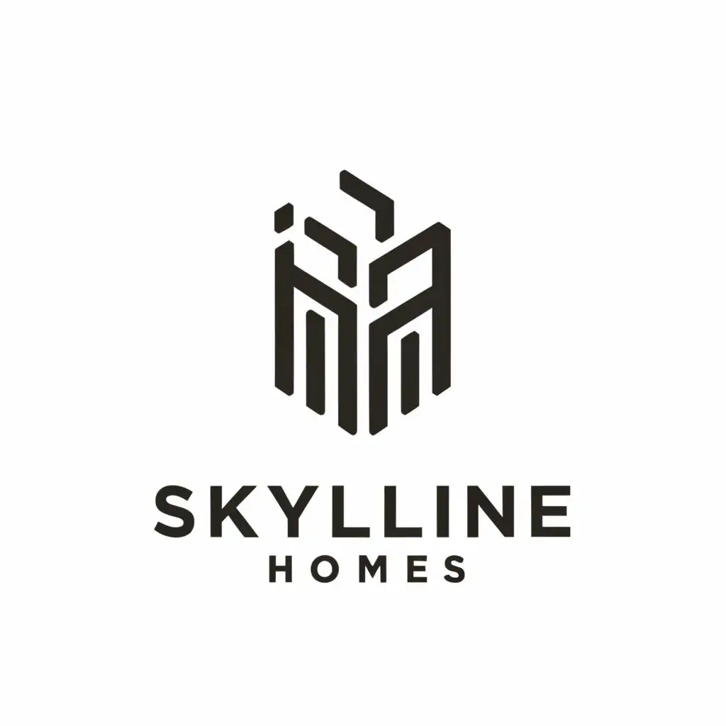 logo, INITIALS, with the text "Skyline Homes", typography, be used in Real Estate industry