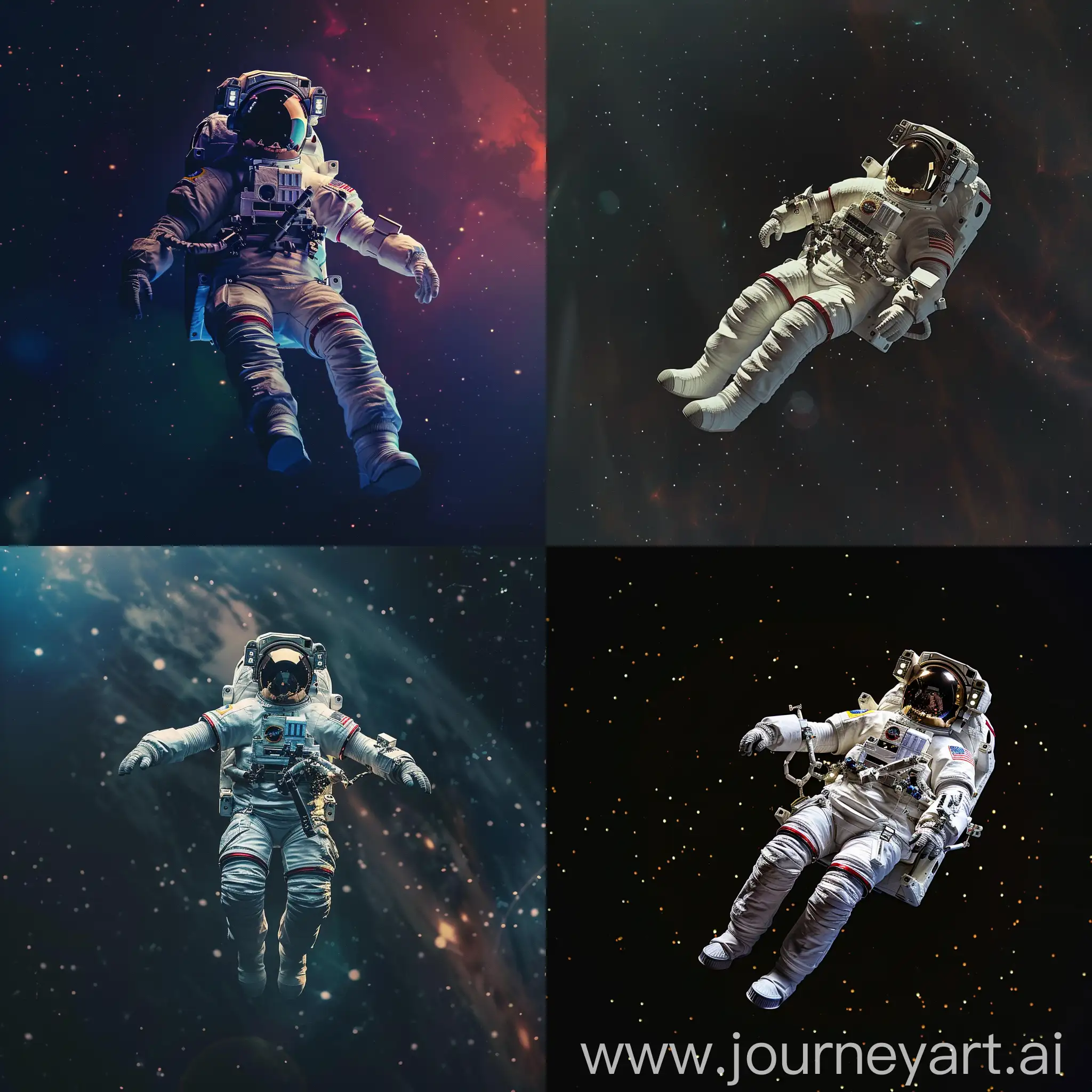 Astronaut in space floating