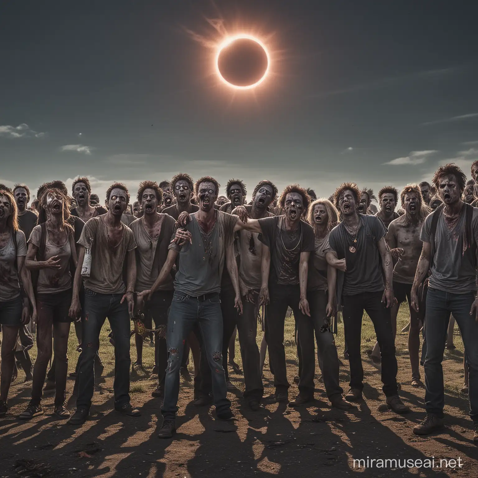 Total Solar eclipse with zombies