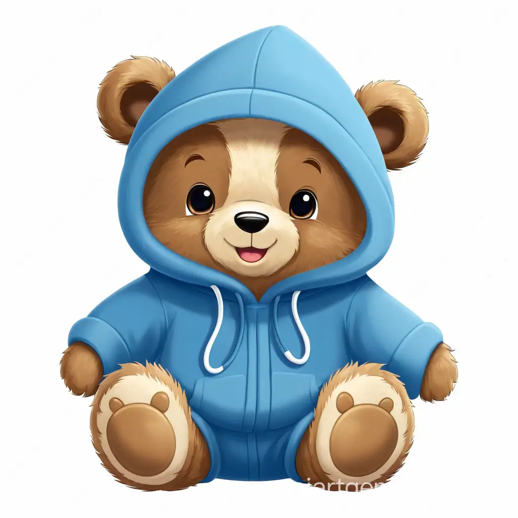 Cozy-Cartoon-Bear-in-Blue-Jumpsuit-with-Hood-Adorable-Toy-Bear-Illustration