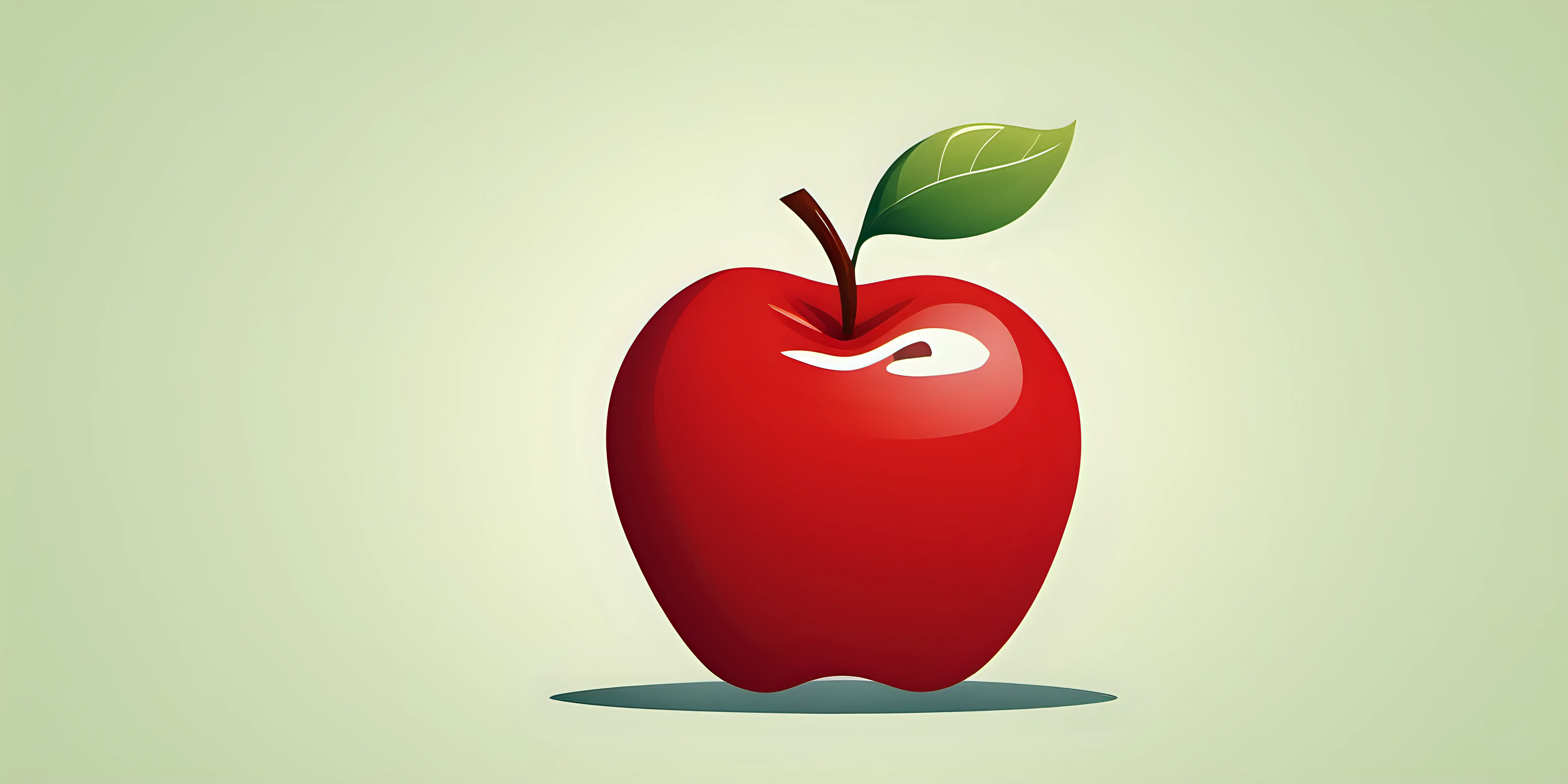 Vibrant Cartoon Illustration of a Luscious Red Apple