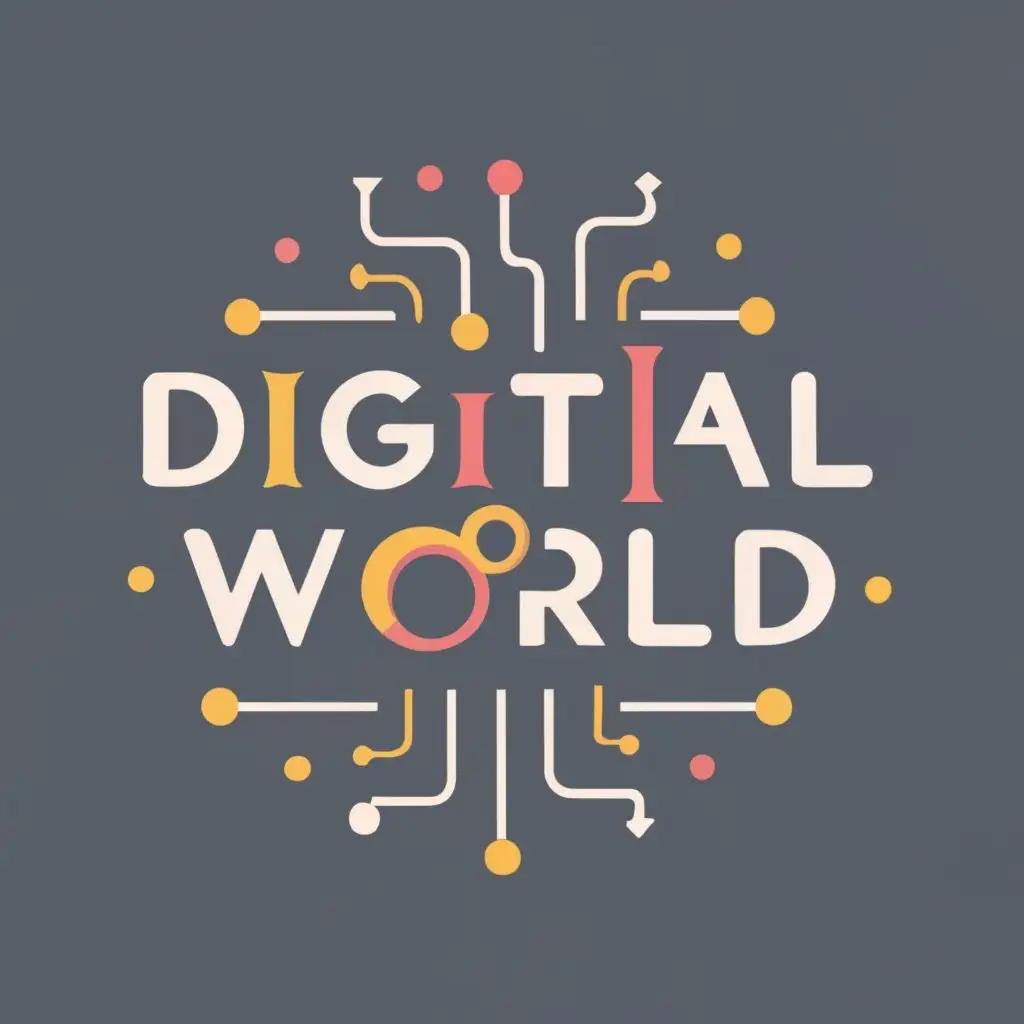 logo, MEDIA, with the text "DIGITAL WORLD", typography