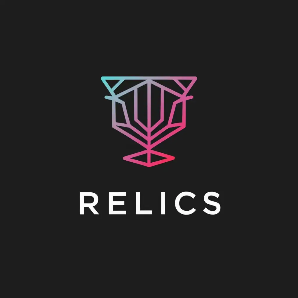 a logo design,with the text "Relics", main symbol:Grail,Moderate,be used in Technology industry,clear background