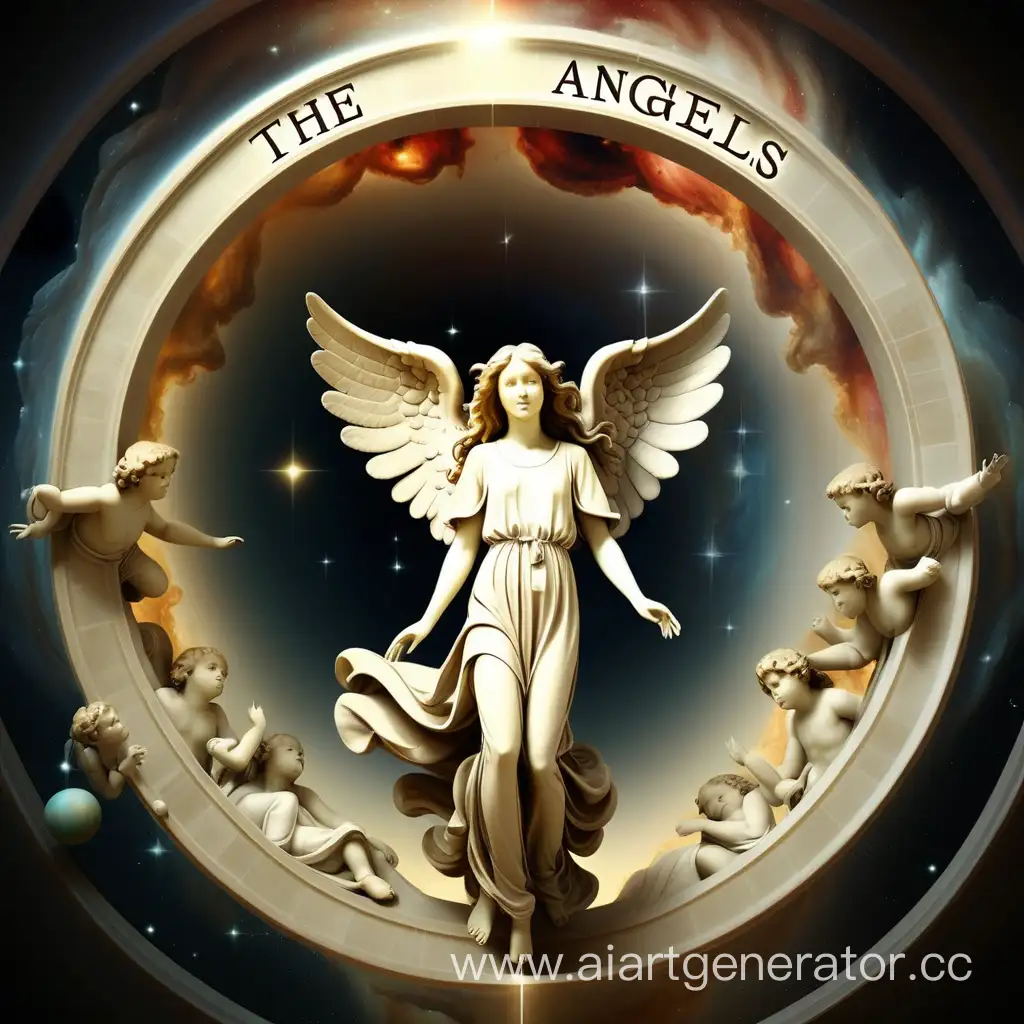 Beautiful space with the text in centre - "ANGELS"
