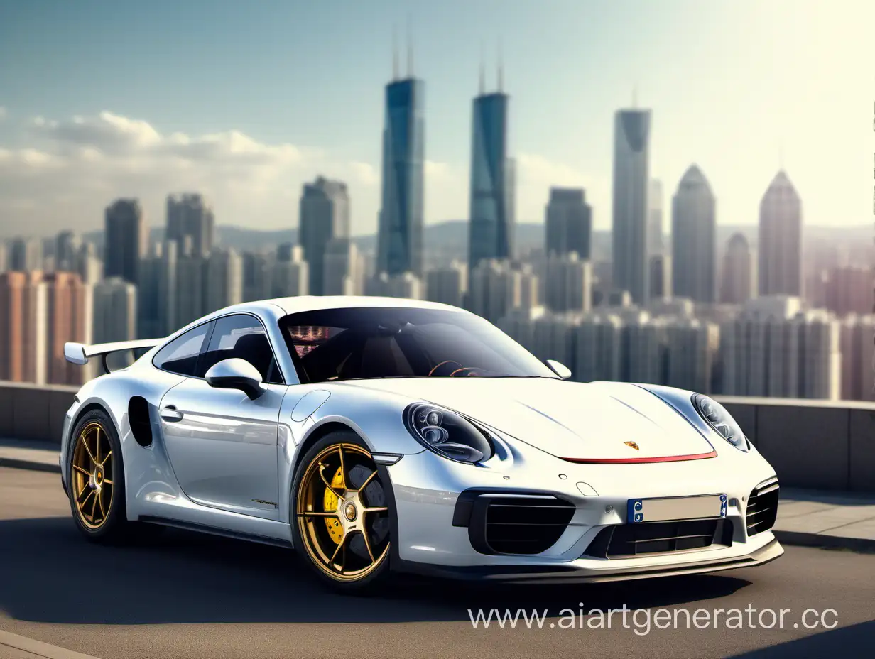 Bright-Porsche-Car-in-Urban-Landscape