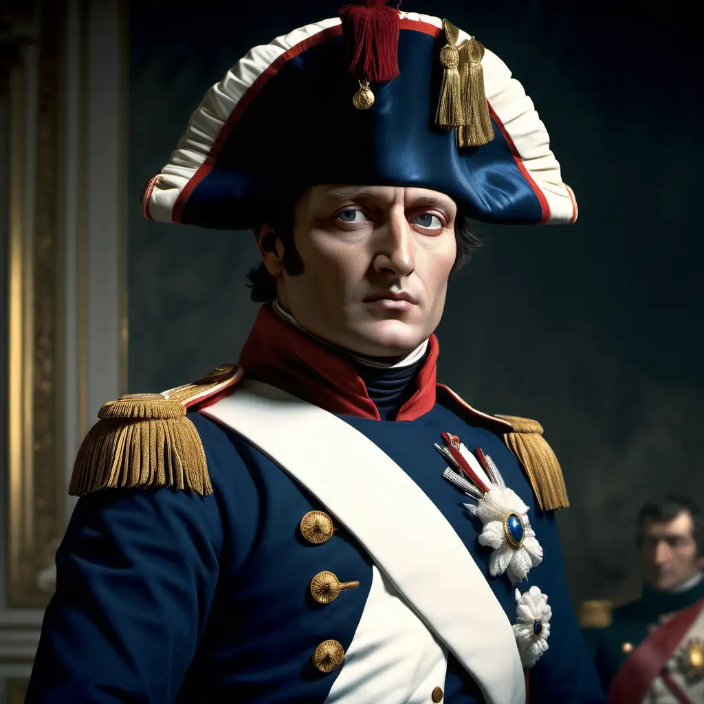"Quick facts, big impact! Napoleon Bonaparte, the Emperor who redefined history. Join us for a 30-second exploration of his charismatic leadership, strategic genius, and the daring spirit that made him a legend."hyper realistic,cinematic,8k