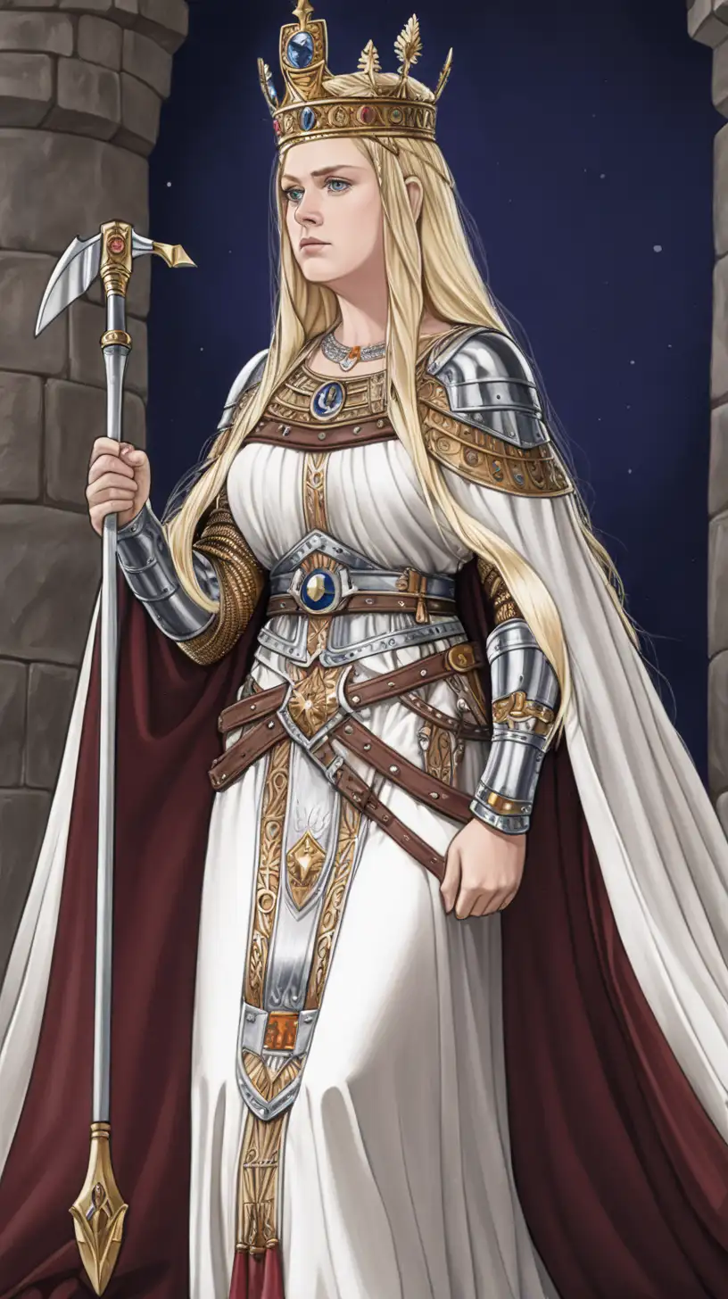 Ancient Queen Brunhild of Austrasia in Regal Attire