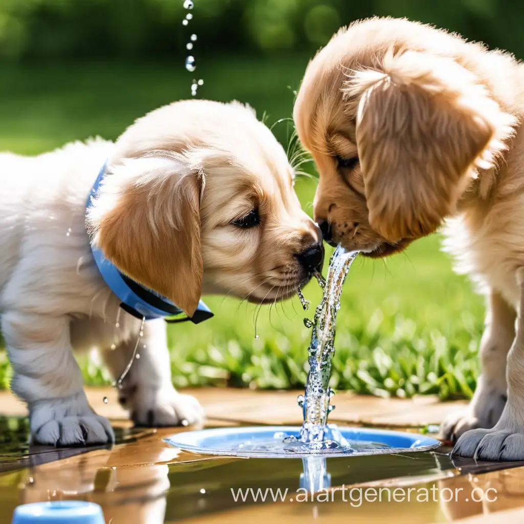 Adorable-Puppy-Quenching-Thirst-with-Fresh-Water