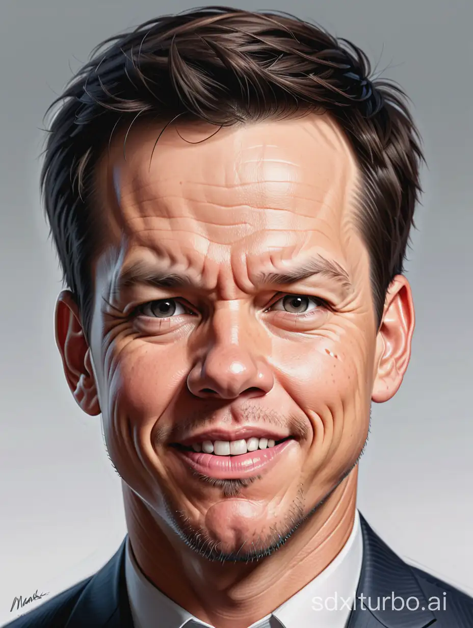 Caricature of  Mark Wahlberg