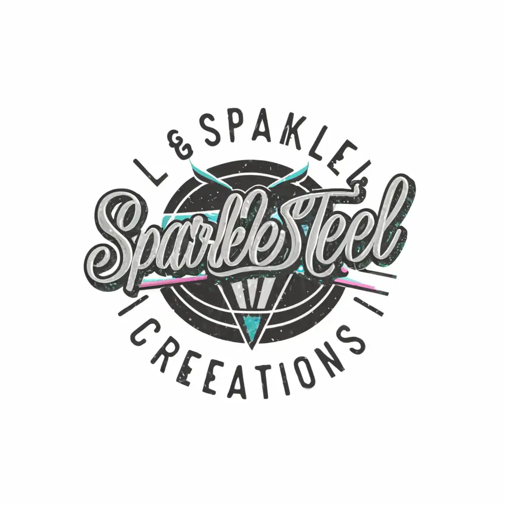 a logo design,with the text "LB Sparkle & Steel Creations", main symbol:Custom crafted tee shirt,Moderate,be used in Retail industry,clear background