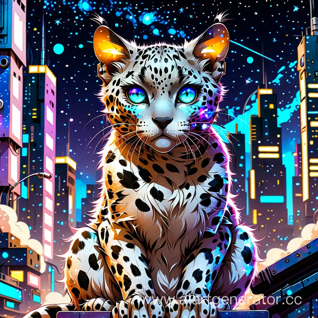 Heterochromatic-Roundeyed-Leopardprint-Cat-in-Cyberpunk-City