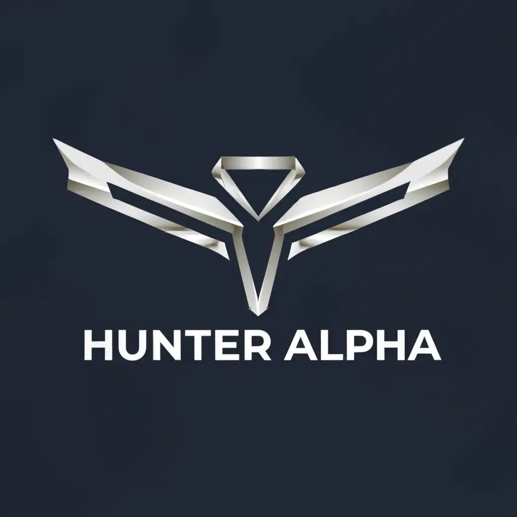 a logo design,with the text "hunter alpha", main symbol:uav,Moderate,clear background