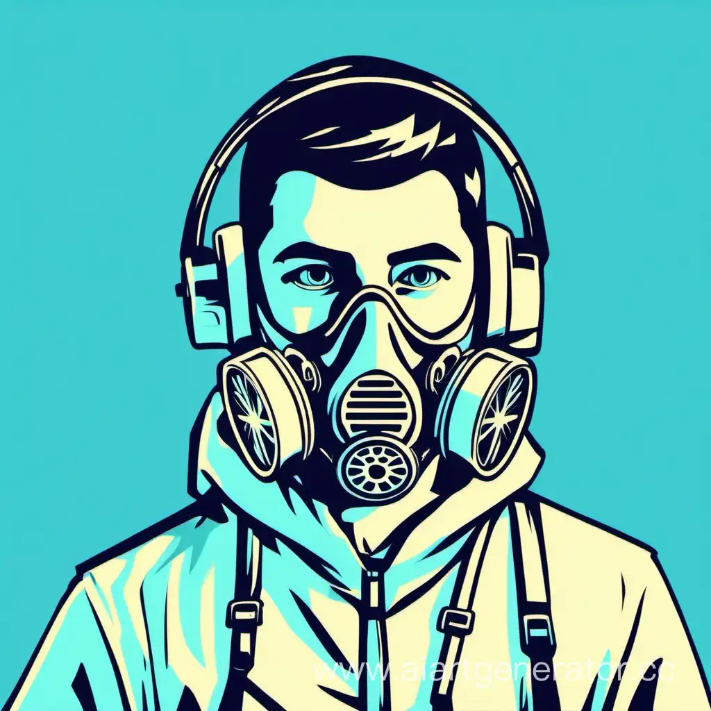 Guy-in-Respirator-on-Blue-Background