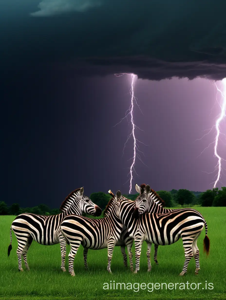 Thunderstorm in Linglestown with zebras
