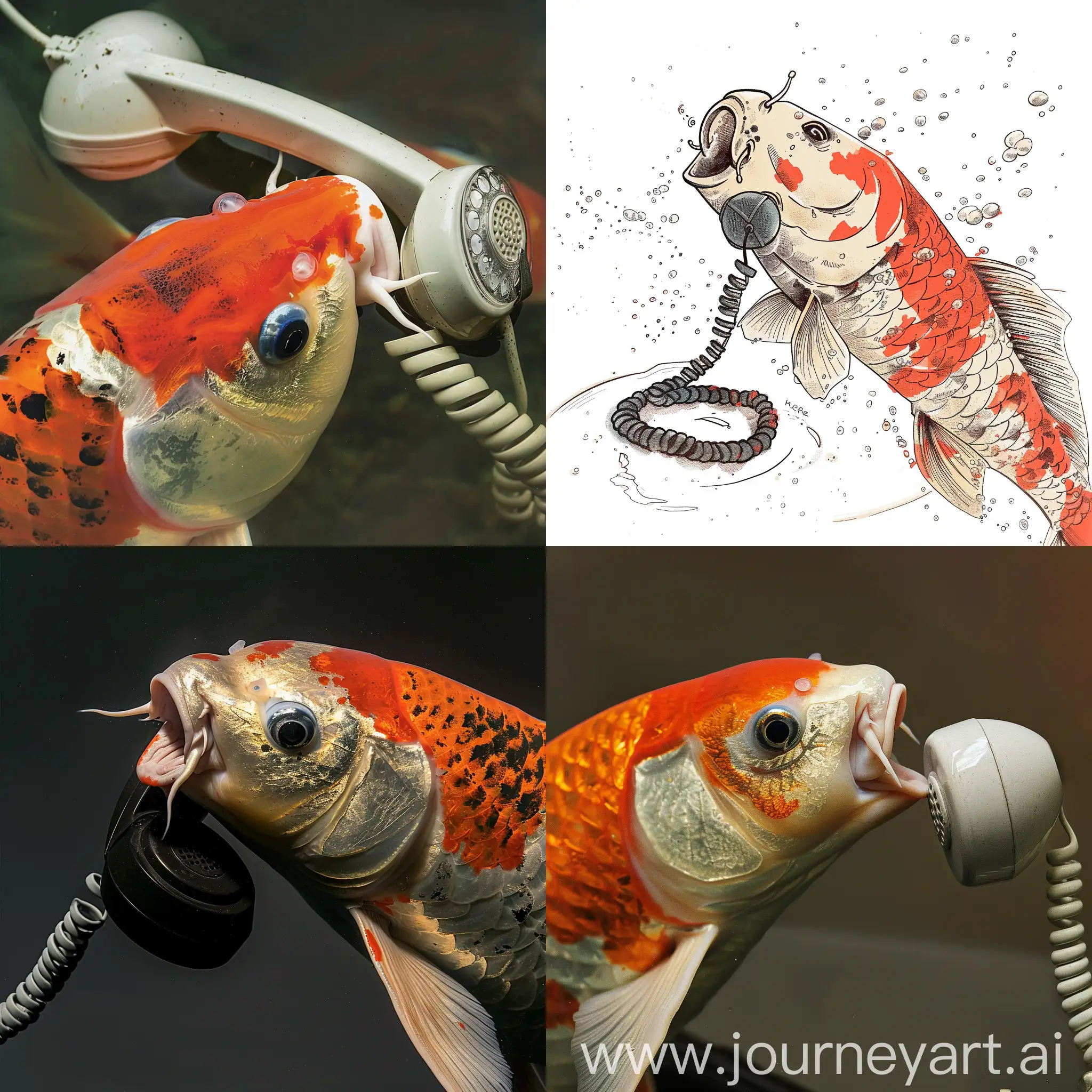 Koi-Fish-Speaking-on-Telephone