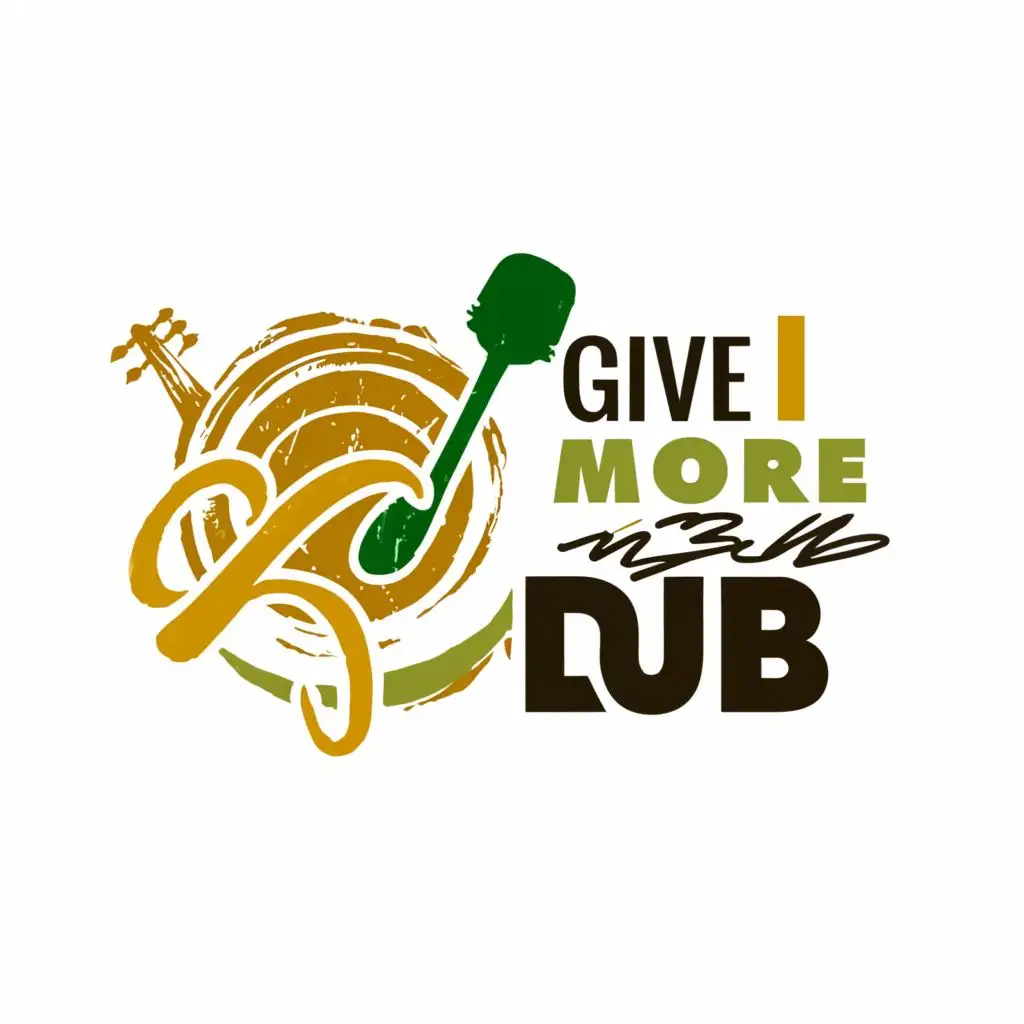 a logo design,with the text "Give I more DUB", main symbol:reggae,Moderate,clear background