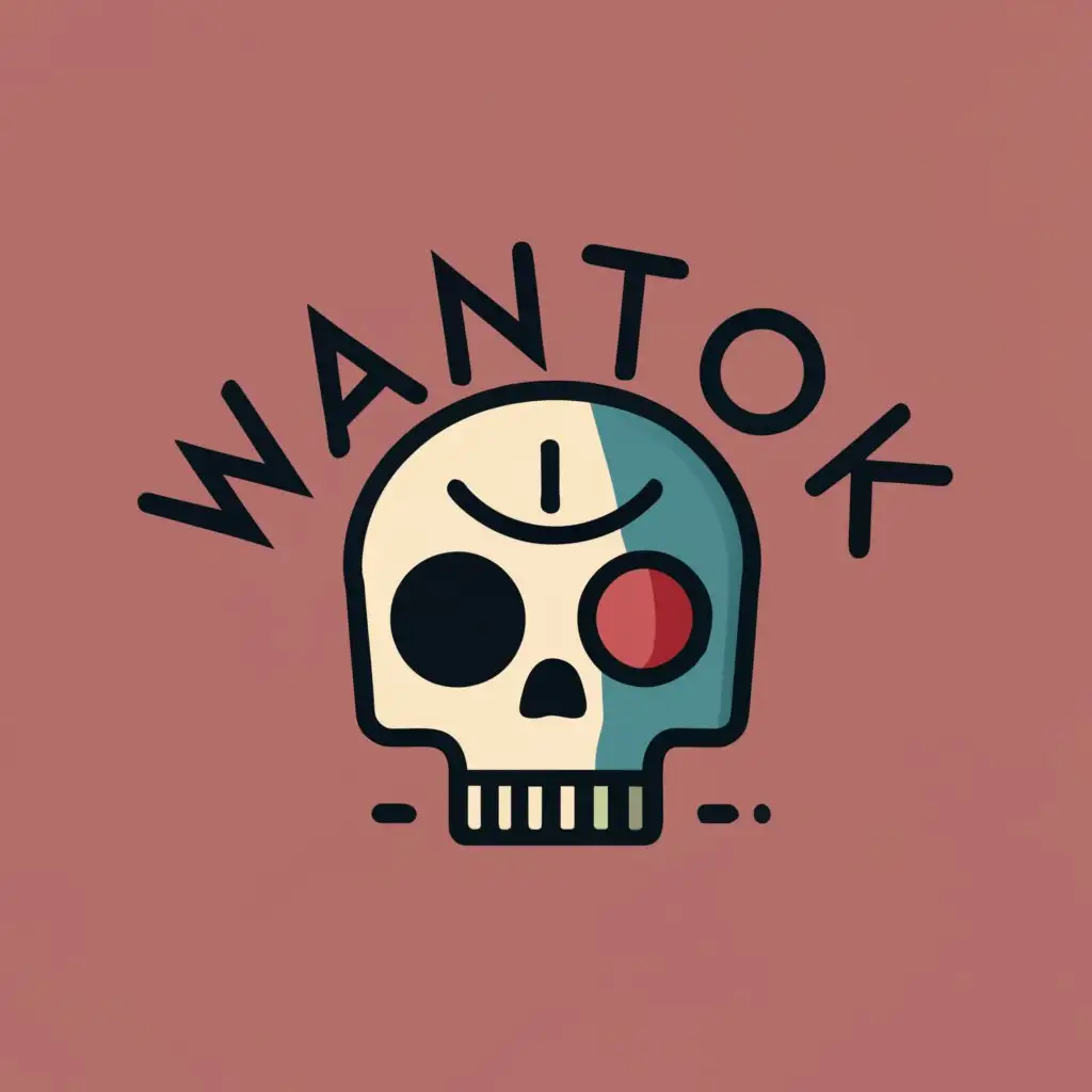 logo, Skull, with the text "Wantok", typography