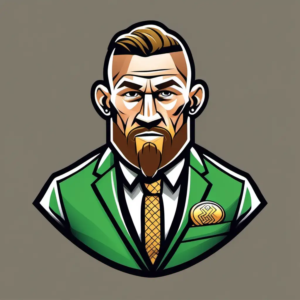 Cartoon Illustration of Conor McGregor in Dynamic Action