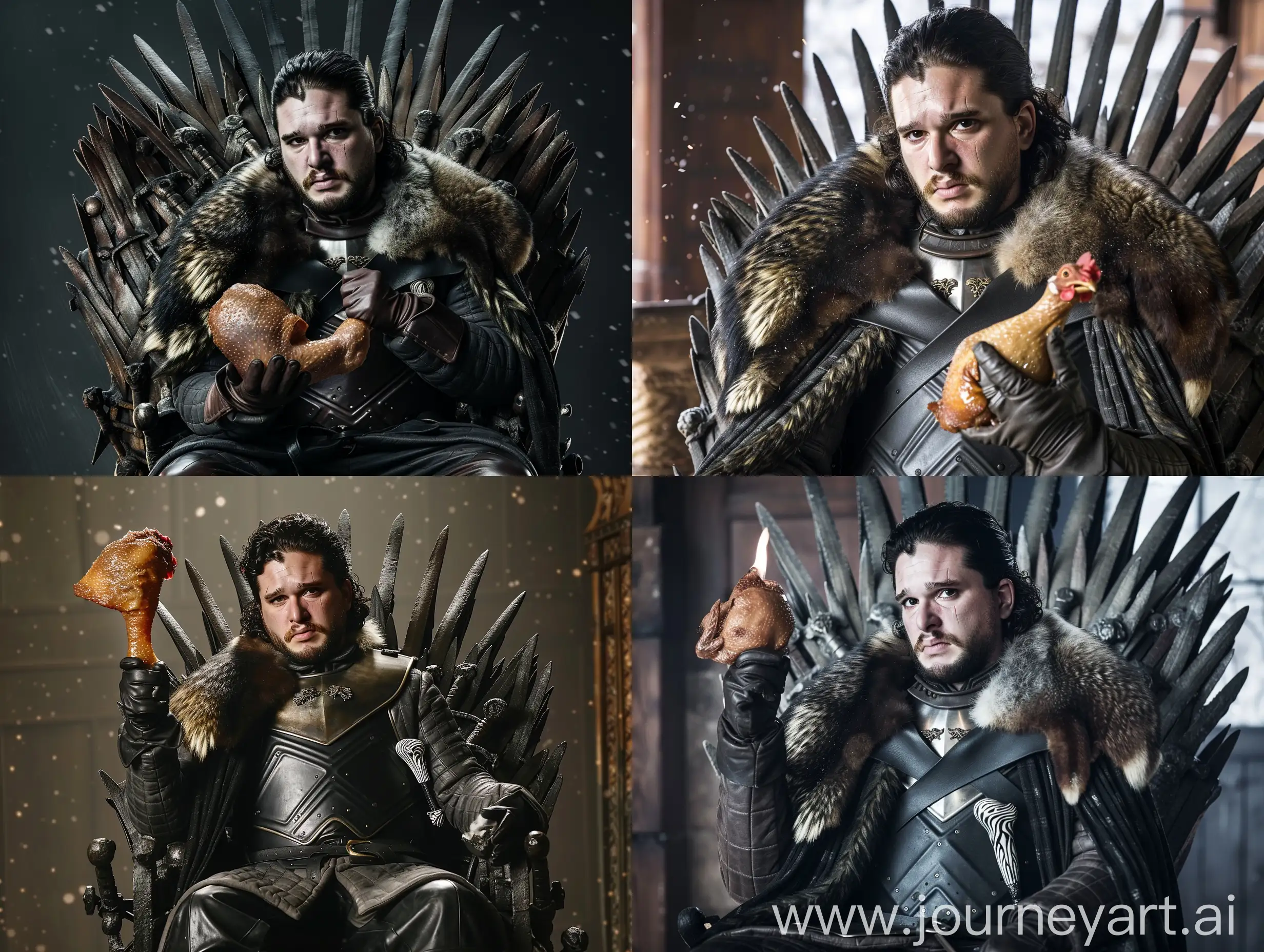 Jon-Snow-Enjoying-Winter-Feast-on-Iron-Throne