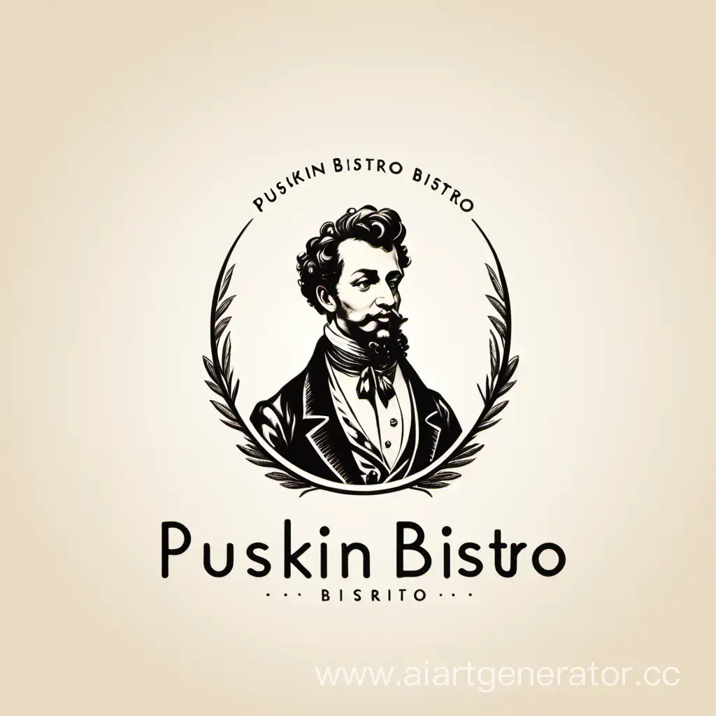 Elegant-Logo-Design-for-Pushkin-Bistro-Sophisticated-Emblem-of-Culinary-Excellence