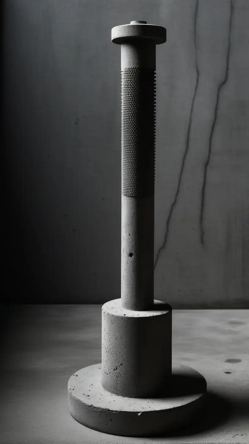 Brutalist plunger, a plunger made of concrete, brutalist architectural style, stark, 