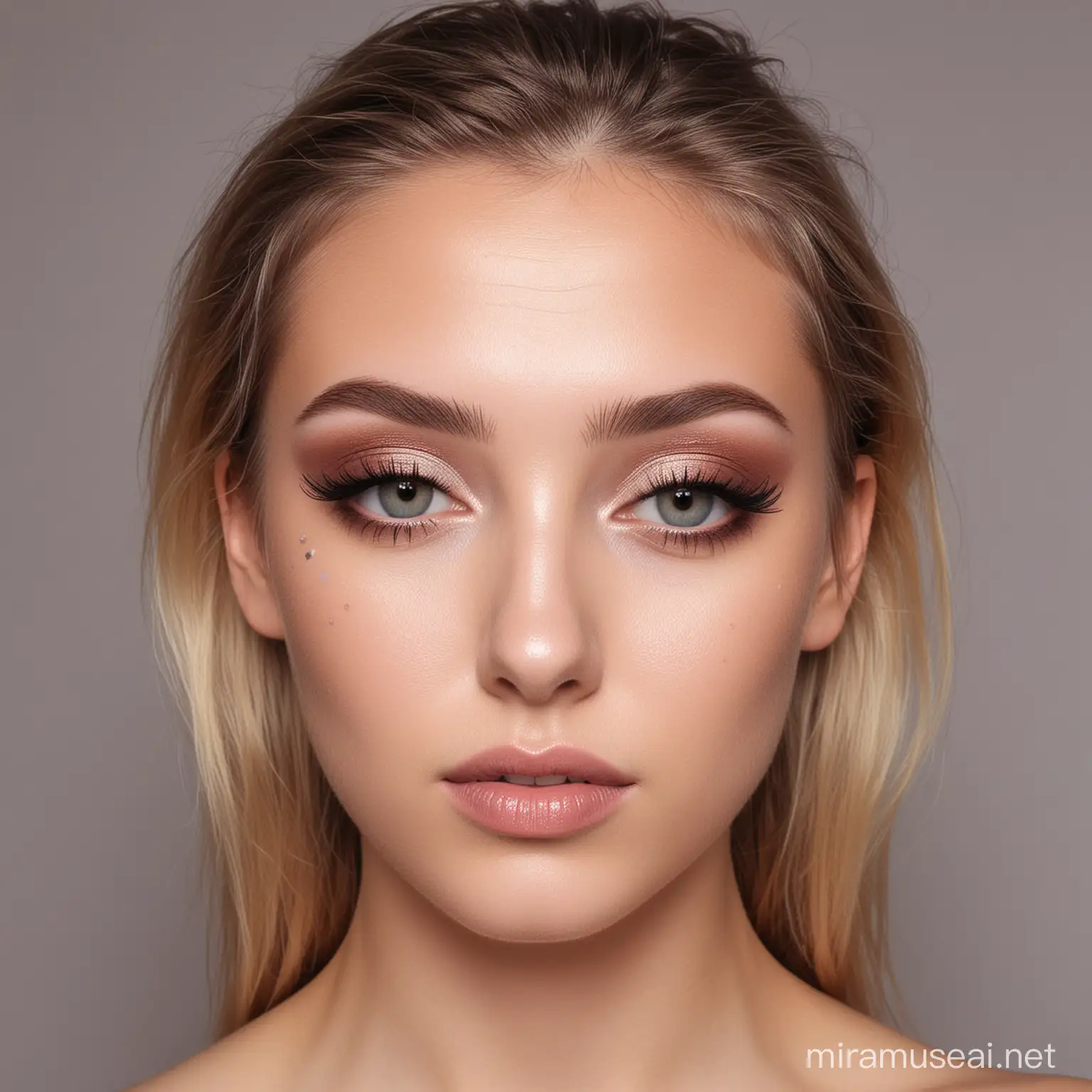 generate a picture of a girl using cruelty free makeup
