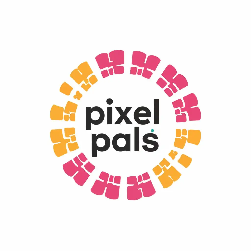 logo, Circle, Name, with the text "PixelPals Digital", typography, be used in Nonprofit industry
