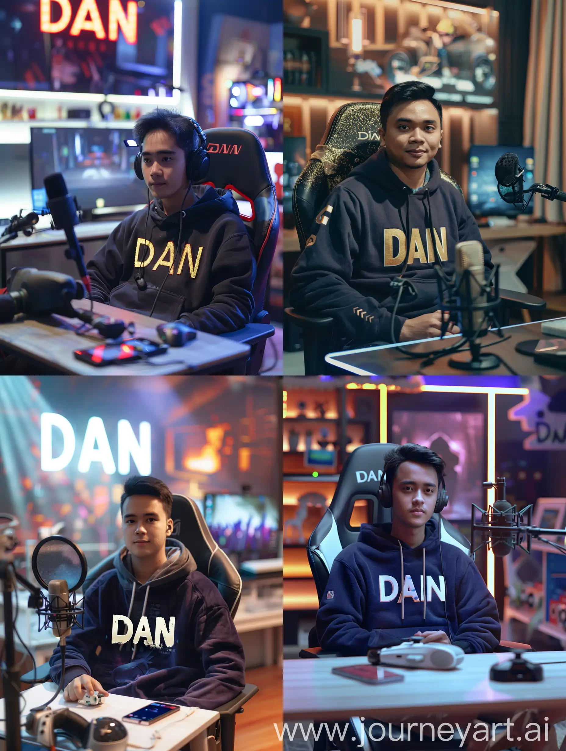 Handsome-Indonesian-Man-Podcasting-in-DIAN-Hoodie-with-Apple-Phone