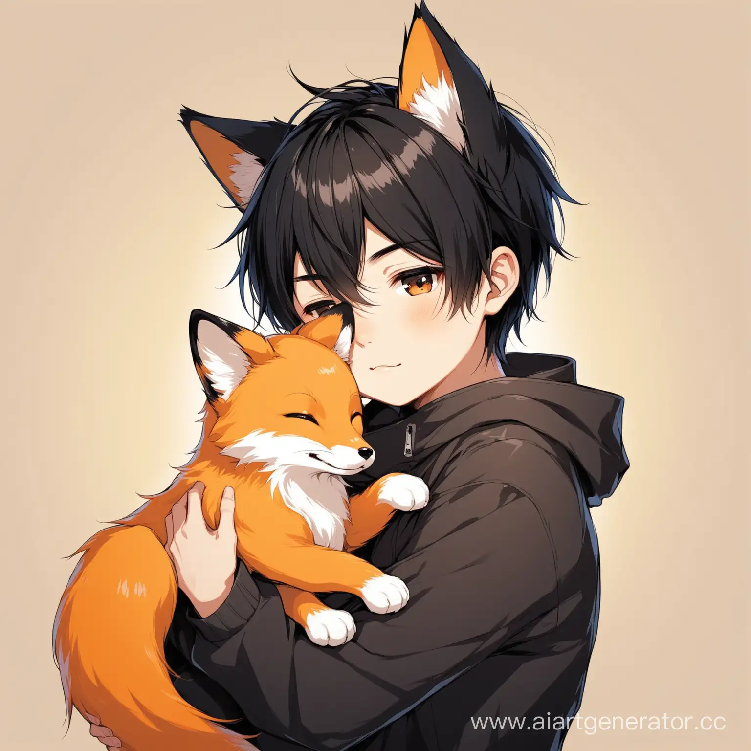 Adorable-Boy-Holding-Fox-Cub-with-Fox-Ears