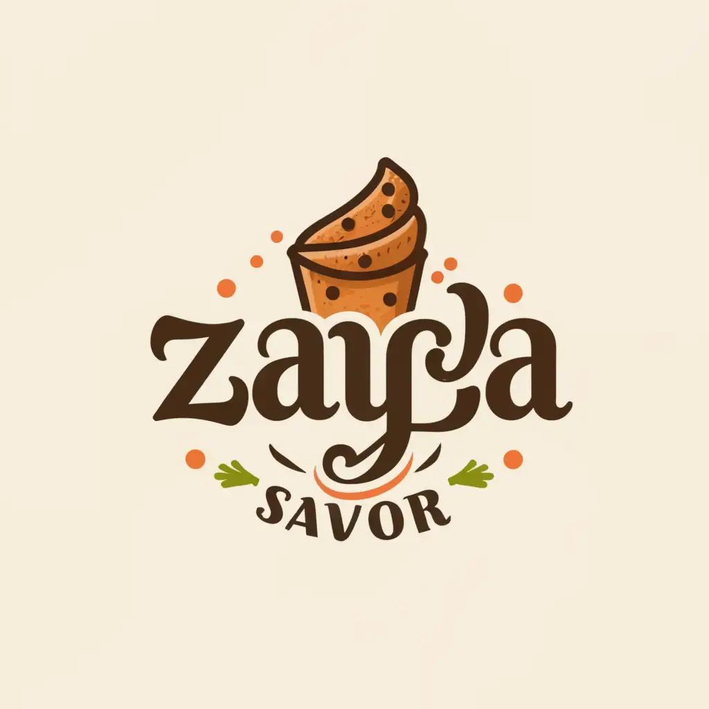 a logo design,with the text "zayka savory", main symbol:snacks,Moderate,clear background