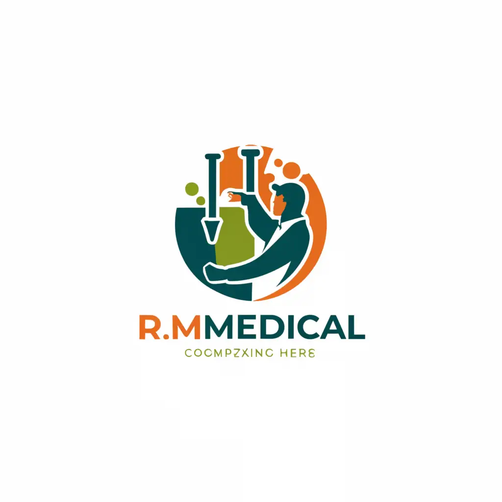 a logo design,with the text "R.M. Medical", main symbol:Chemist,Moderate,clear background
