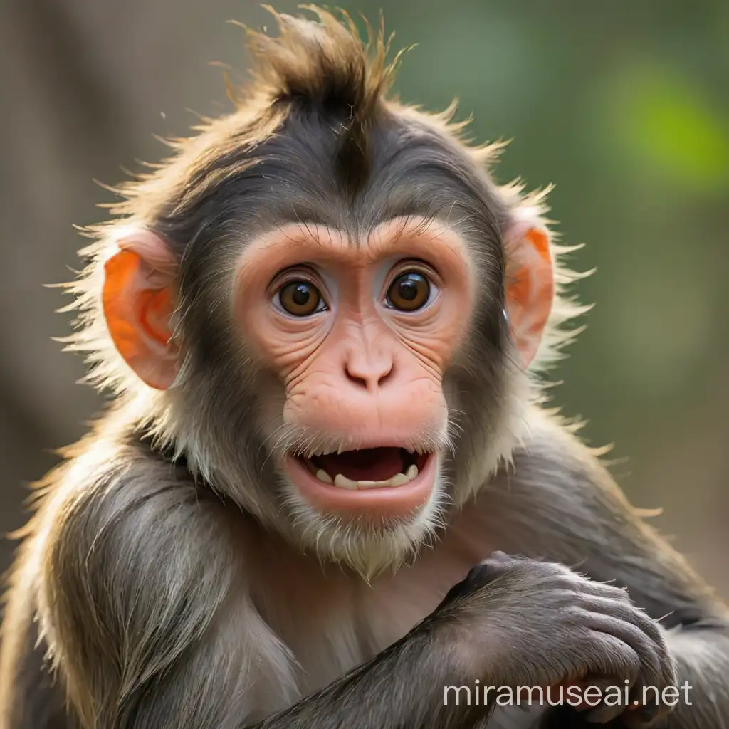 a monkey scratching its head in confusion. it needs to look confused